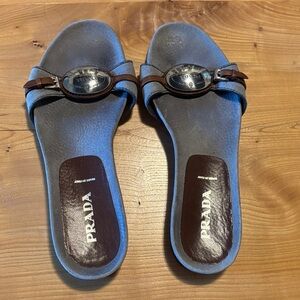 Prada Vintage Flats in Gray & Brown